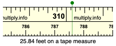 25.84 feet on a tape measure