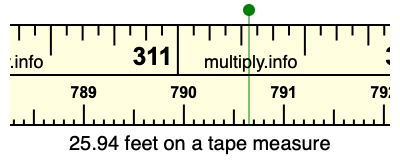 25.94 feet on a tape measure