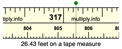 26.43 feet on a tape measure