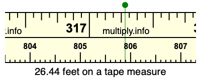 26.44 feet on a tape measure