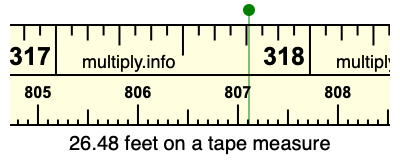26.48 feet on a tape measure
