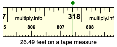 26.49 feet on a tape measure