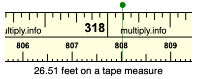 26.51 feet on a tape measure
