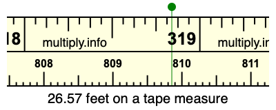26.57 feet on a tape measure