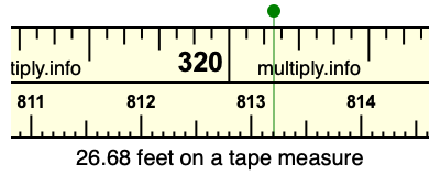 26.68 feet on a tape measure