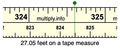 27.05 feet on a tape measure