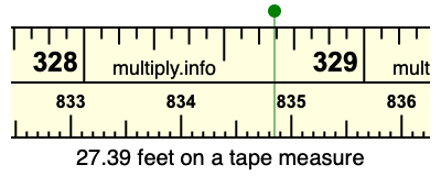 27.39 feet on a tape measure