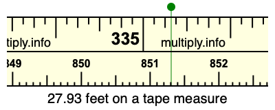 27.93 feet on a tape measure