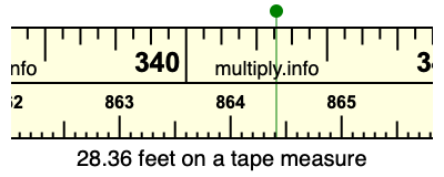 28.36 feet on a tape measure