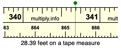 28.39 feet on a tape measure