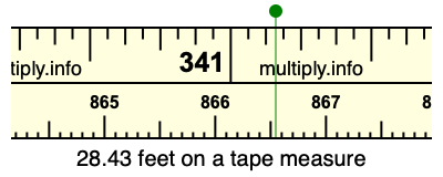 28.43 feet on a tape measure
