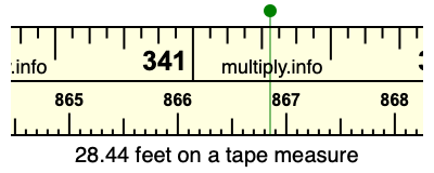 28.44 feet on a tape measure