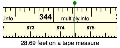 28.69 feet on a tape measure