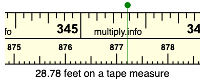 28.78 feet on a tape measure
