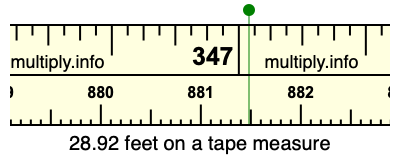 28.92 feet on a tape measure