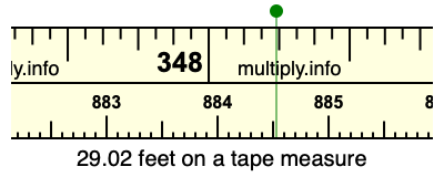29.02 feet on a tape measure
