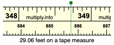 29.06 feet on a tape measure