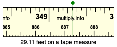 29.11 feet on a tape measure