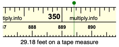 29.18 feet on a tape measure
