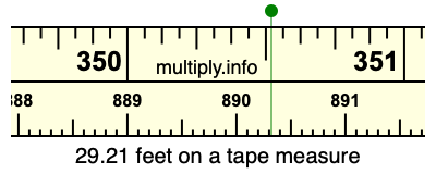 29.21 feet on a tape measure