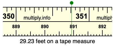 29.23 feet on a tape measure