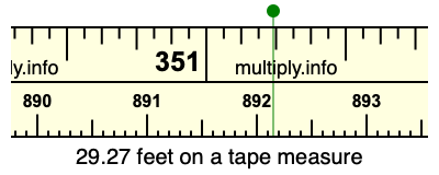29.27 feet on a tape measure
