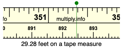 29.28 feet on a tape measure