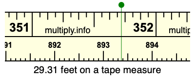 29.31 feet on a tape measure