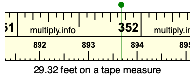 29.32 feet on a tape measure