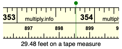 29.48 feet on a tape measure