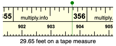 29.65 feet on a tape measure