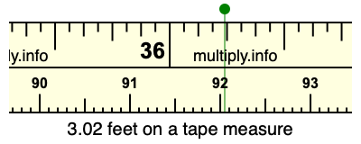 3.02 feet on a tape measure
