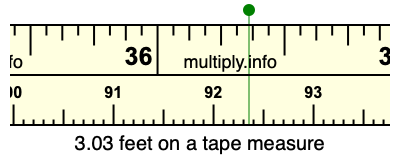 3.03 feet on a tape measure
