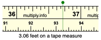 3.06 feet on a tape measure