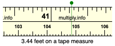 3.44 feet on a tape measure