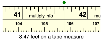 3.47 feet on a tape measure