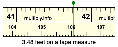 3.48 feet on a tape measure