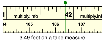 3.49 feet on a tape measure