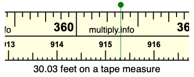 30.03 feet on a tape measure