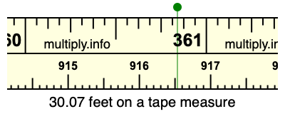 30.07 feet on a tape measure