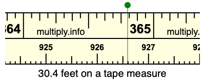 30.4 feet on a tape measure