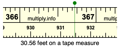 30.56 feet on a tape measure