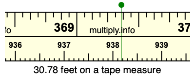 30.78 feet on a tape measure