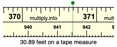 30.89 feet on a tape measure