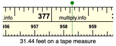 31.44 feet on a tape measure