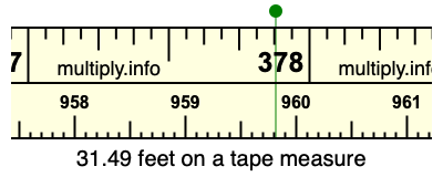 31.49 feet on a tape measure