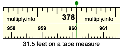 31.5 feet on a tape measure