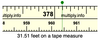 31.51 feet on a tape measure