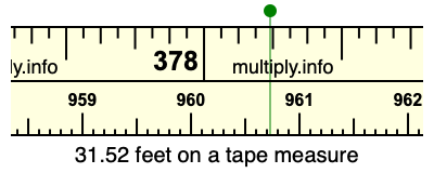 31.52 feet on a tape measure