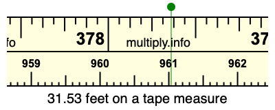 31.53 feet on a tape measure